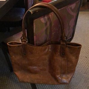 Brown leather large Frye Purse